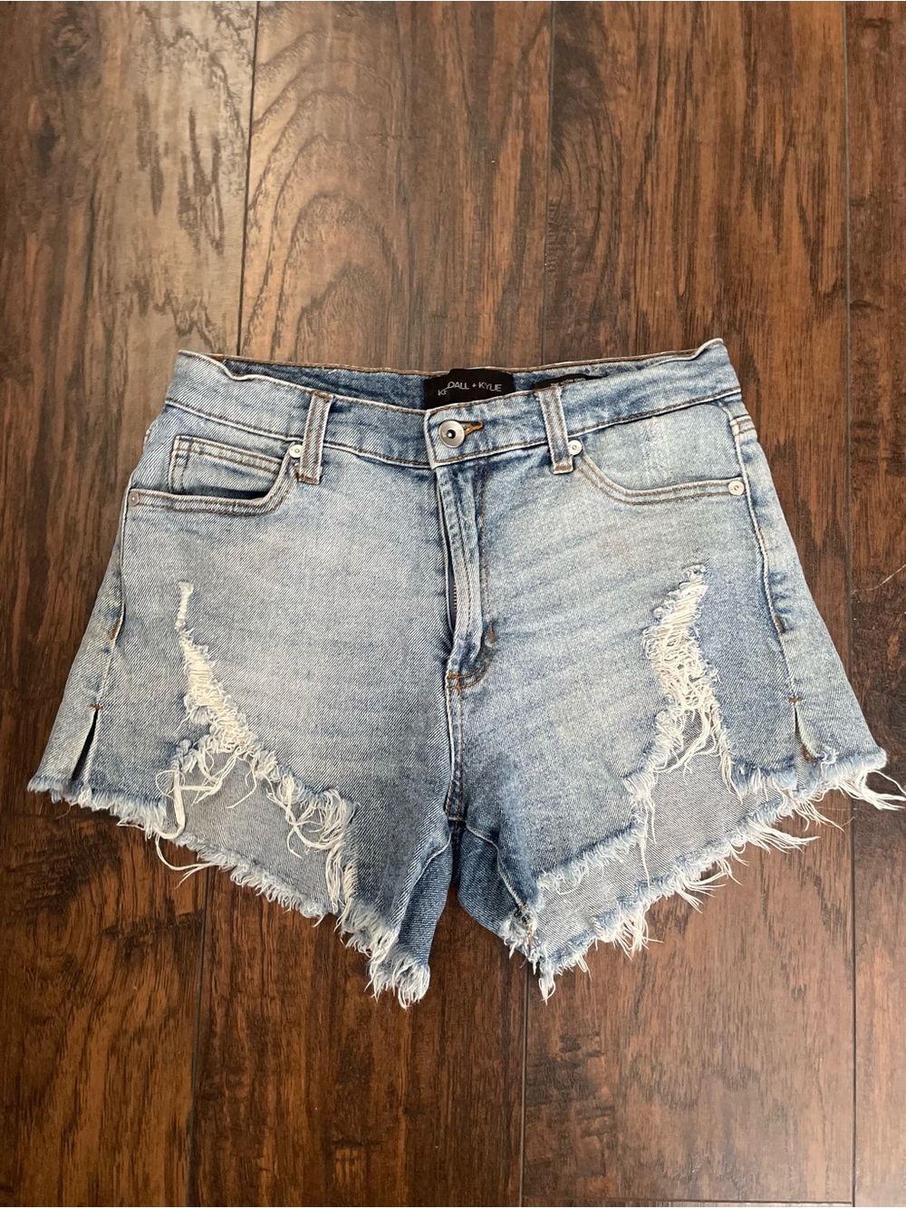 Kendall & Kylie Light Blue Distressed Denim Shorts